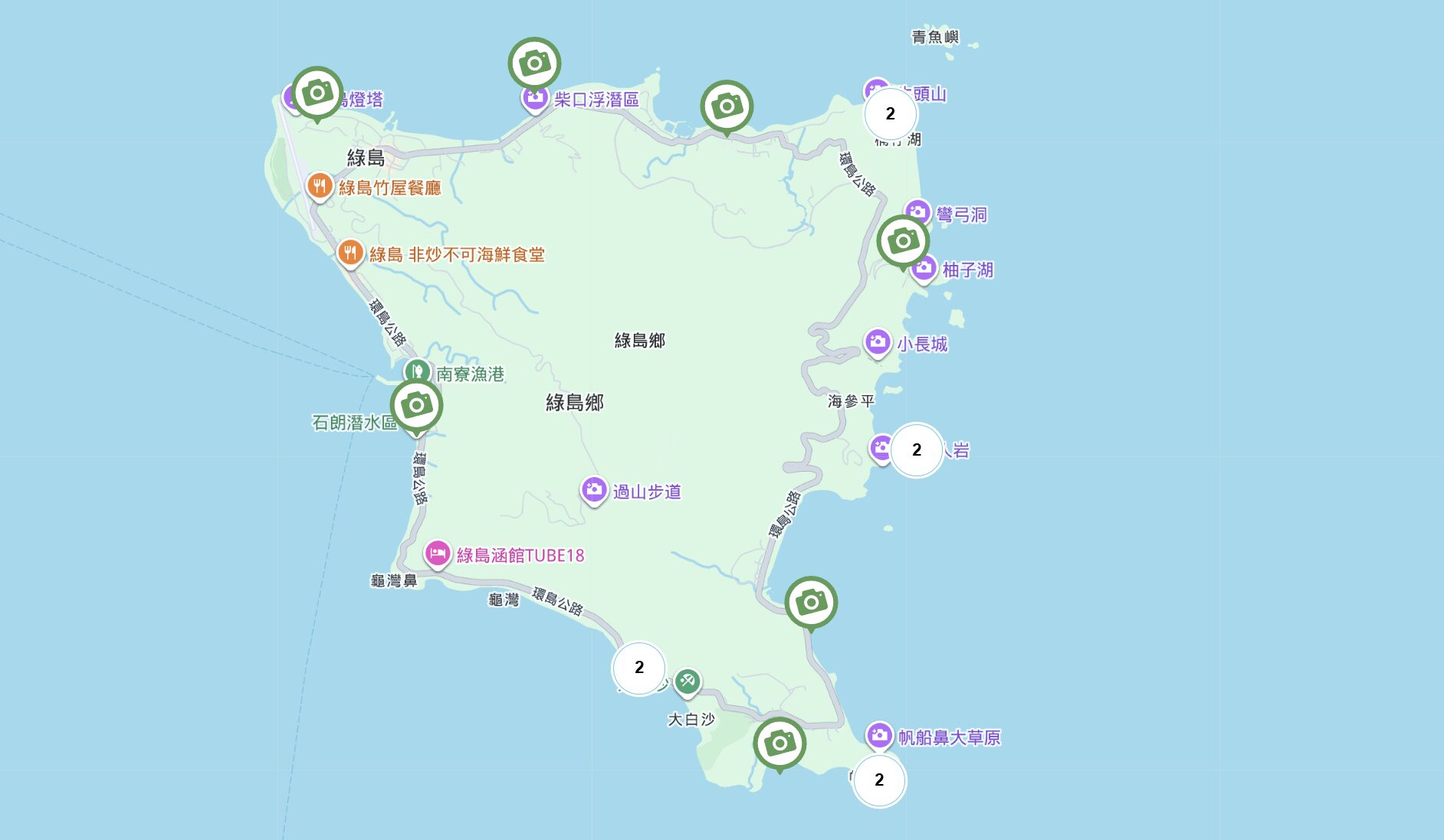 綠島旅遊地圖